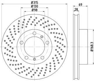HELLA PAGID 8dd355125051 -  Тормозной диск